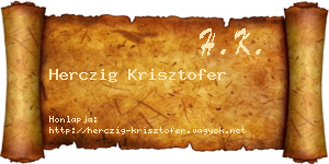 Herczig Krisztofer névjegykártya